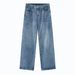 Nirben Denim | Basic Walking Volume, Ten Colors Can Be Selected, Loose Semi-elastic Waist Loose Straight Denim Trousers_mkmklike.com