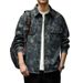 Men's Spring And Autumn American Style Workwear Jacket With Jacquard, High-End Loose Fit, Turn-Down Collar, Long Sleeve,_mkmklike.com