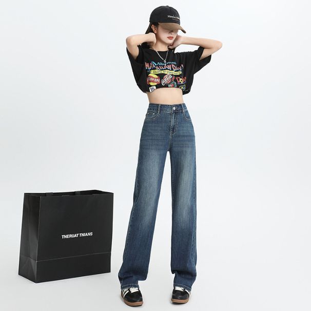 Women's Slim Straight-leg Jeans 2026, Ultra-thin Soft Denim With Lyocell, High-waisted, Fashionable, Slimming, Slightly_mkmklike.com