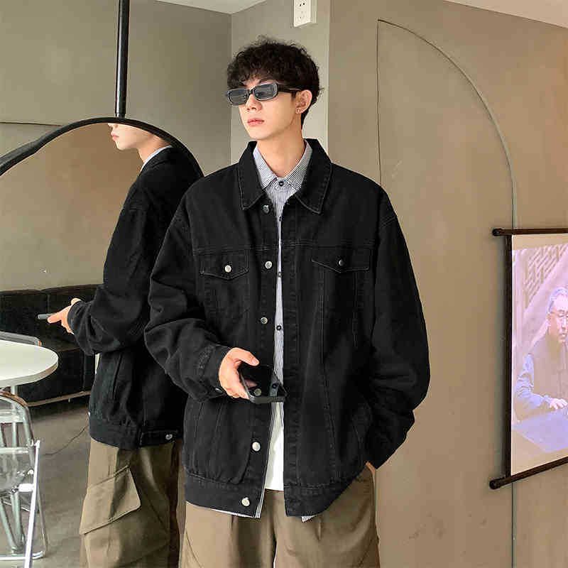 Men's Clothing Retro Denim Jacket Spring And Autumn New Gradient Washed Old High Street Loose Jacket_mkmklike.com