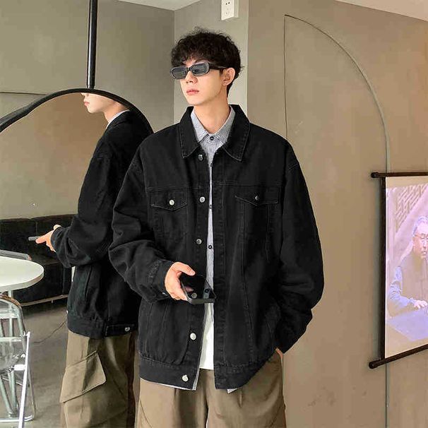 Men's Clothing Retro Denim Jacket Spring And Autumn New Gradient Washed Old High Street Loose Jacket_mkmklike.com