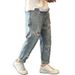 1 2025 Ripped Jeans Men's New Summer Thin Casual Straight Slim Loose Cropped Pants Trendy_mkmklike.com