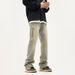 Nordmann American Retro Mud Yellow Jeans For Men Loose Straight Casual Autumn Winter Style Cool Trendy Workwear Long Pants_mkmklike.com