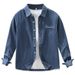 Retro Denim Long Sleeved Shirt For Men, Fashionable And Versatile, Artistic And Casual Loose Top_mkmklike.com