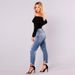 Women's Pants Fashion Broken Hole Denim Irregular Hem Cropped Jeans_mkmklike.com