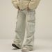 Nordmann American Retro Multi-Pocket Cargo Jeans For Men Loose Wide-Leg Trendy Brand Vibe High Street Straight Casual Pants_mkmklike.com