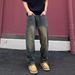 Men's Trendy Retro Style Curved Jeans High Street Cool And Stylish Cleanfit Straight Leg Flared Trousers_mkmklike.com