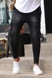 Men's Multi-Pocket Stretch Jeans - Slim Fit Workwear Denim Pants With Zipper Details (Black/Blue, S-XXXL)_mkmklike.com