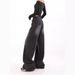 American Retro Loose Wide-leg Black Jeans For Women, 2024 Autumn New Slimming Straight Drapey Floor-length Pants_mkmklike.com