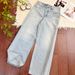 Women's Light Blue Washed Cotton Straight Leg Jeans Cat Whiskers Gardener Style Regular Fit Solid Denim Jeans For Spring/Autumn_mkmklike.com