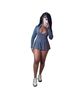 women's clothing sports casual tight waist long sleeve flared skirt two piece suit (with safety pants_mkmklike.com