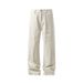 Casual Slanted Cut Jeans For Men, Autumn Trendy High Street Loose Straight Wide-leg Cleanfit Casual Pants_mkmklike.com