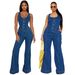 Women's Sexy Denim Jumpsuit With Flared Pants – Casual Suspender Romper For Spring/Summer (Bluish, S-2XL)_mkmklike.com
