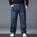 Autumn And Winter Plus Fat Plus Size Jeans Men's Loose Straight Business Jeans_mkmklike.com