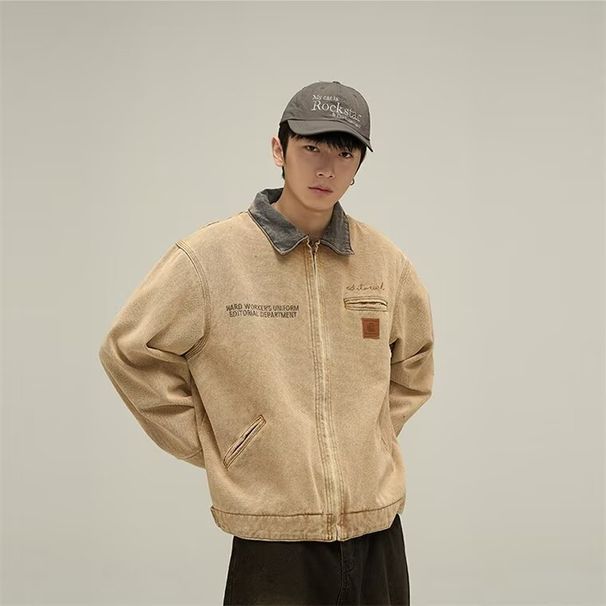 Spring And Autumn Color Blocking Niche Design Sense American Men's Trendy Brand High Street Loose Casual Jacket Top_mkmklike.com