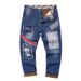 "Men's Distressed Wide-Leg Denim Pants – Fleece-Lined, Loose Fit, Patchwork Design (Blue/Black, Sizes 28-38)"_mkmklike.com