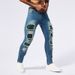 Men's Clothing Elastic Tight Ripped Men's Slim Fit Skinny Jeans Men's Casual Jeans_mkmklike.com