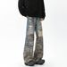 Men's Retro Multi Pocket Jeans Trendy Washed Overalls Loose Straight Casual Wide Leg Pants For Spring Women_mkmklike.com