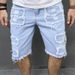 2025 New Jeans With Holes Loose Fitting Trendy Men's Casual Shorts, And Capris_mkmklike.com