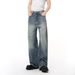 Men's Clothing Men's Vintage Washed Denim Jeans - Classic Straight Leg Loose Fit Casual Pants For Everyday Wear_mkmklike.com