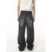 Men's Clothing Unisex Vintage American Style Baggy Jeans - High Street Oversized Straight Leg Dragging Denim Pants (Black Grey/Black/Dark Blue)_mkmklike.com