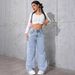 Sweet And Spicy Style High Waist Straight Jeans Women's Summer New Loose And Versatile_mkmklike.com
