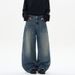Men's Distressed Carpenter Jeans - Vintage Blue Deconstructed Workwear Pants With Patchwork Design (XS-2XL)_mkmklike.com