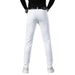 2023 Spring New Jeans Personality Trendy Stretch Slim Fit White Mid-Waist Men's Pants_mkmklike.com