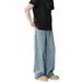 Retro And Old Jeans Men's Ins Trendy Brand Japanese Ruffian Handsome Wide-leg Dad Pants High Street Versatile Loose Straight Pants_mkmklike.com
