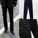 Men's Slim Fit Straight Leg Jeans Rhinestone Embellished Trendy Cool Casual Black Retro Versatile Online Popular_mkmklike.com