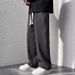 Men's Black Wide Leg Casual Jeans Straight Fit Korean Style Dad Pants Spring Trendy Plus Size_mkmklike.com