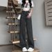 Premium Straight Jeans Women's 2026 Explosion Black Gray Wide Legs High Waist Loose And Thin Drape Pants Tide_mkmklike.com