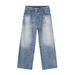 Men's Clothing Summer New Products Retro White Washed Pattern Design Drape Straight Jeans_mkmklike.com