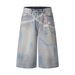 Men's Clothing Street Personality Cartoon Hand Painted Distressed Wide Leg Jeans Washed Distressed Loose Embroidered Wide Leg Pants_mkmklike.com