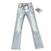 American High Street 517 Clean Fit Heavy Washed Cat Whiskers Ice Blue Slightly Flared Stretch Slim Jeans For Men Trendy_mkmklike.com