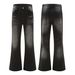 Unisex Clothing Breathable Casual High Street Washed Distressed Flared Jeans Unisex Loose Wide Leg Straight Trousers_mkmklike.com