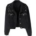 Women's European Style Cross Border Denim Jacket Beaded Rhinestone Embellished Trendy Student Loose Fit Coat_mkmklike.com
