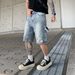 Men's Clothing High Street Full Diamond Denim Shorts Ink Splashed Dyed Gradient Cropped Pants Summer New Trendy Brand Men's Casual Pants_mkmklike.com