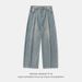 Men's Clothing Retro Washed Silhouette Jeans For Men Trendy Brand Loose Long Pants Spring New Split Structure Scimitar Style_mkmklike.com