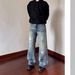 Men's Distressed Ripped Jeans Loose Fit Wide Leg American High Street Trendy Edgy Style_mkmklike.com