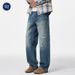 Pure Muqiu Clothing | 2025 Autumn New Ripped Patch Jeans Men's Vintage Stonewashed Textured Long Pants_mkmklike.com