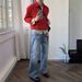Men's Clothing Straight Leg Loose Wash Stitched Jeans Classic Straight Leg Washed Denim Jeans - Light Blue Vintage Distressed Casual Comfort Fit_mkmklike.com