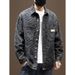 Denim Men's Spring And Autumn New High-End Jacquard Washed Lapel Casual Long Sleeved Shirt Jacket_mkmklike.com
