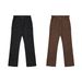 Men's Clothing Black/Brown Washed Flared Work Pants – Zipped Utility Jeans With Vintage Casual Style_mkmklike.com