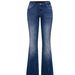 High-Waisted Slim Fit Flared Jeans Women's Floor-Length Elastic Washed Denim European American Style Spring 2026_mkmklike.com