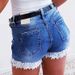 K New Slim-fit Stretch Lace Denim Shorts. Whitout Belt_mkmklike.com
