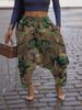Women's Clothing Trendy Camouflage Ripped Harem Pants For Women Loose Street Style Drop Crotch Distressed And Ripped_mkmklike.com