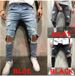 men's jeans, new ripped and slim fit men's clothing, small leg pants, long pants, cross-border wish_mkmklike.com
