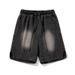 Men's Distressed Denim Shorts Split Cut Design Summer Style American Retro Workwear Trendy Five-Point Pants_mkmklike.com