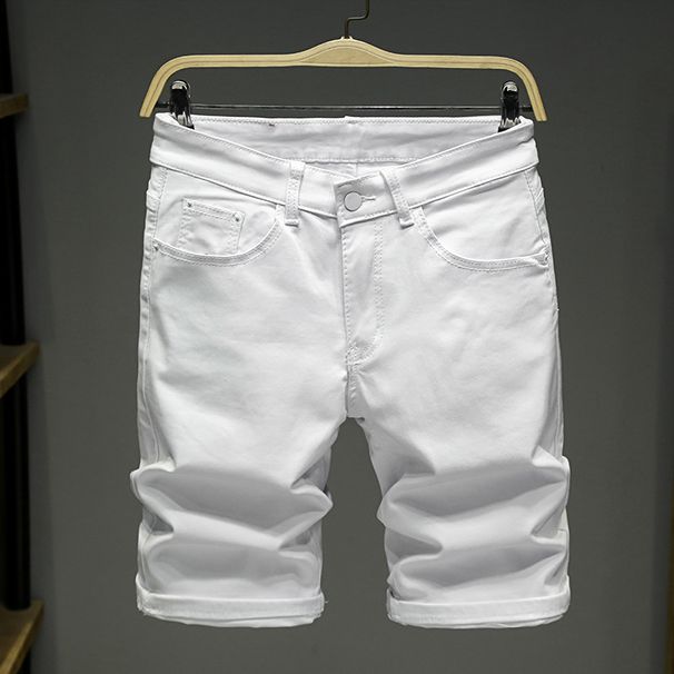 Men's Clothing Men's Retro Distressed Washed Denim Shorts Durable Loose Straight Leg Mid-Length Trendy Summer Five Point Pants_mkmklike.com